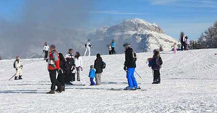 Winterliche Landschaft in Vigo di Fassa